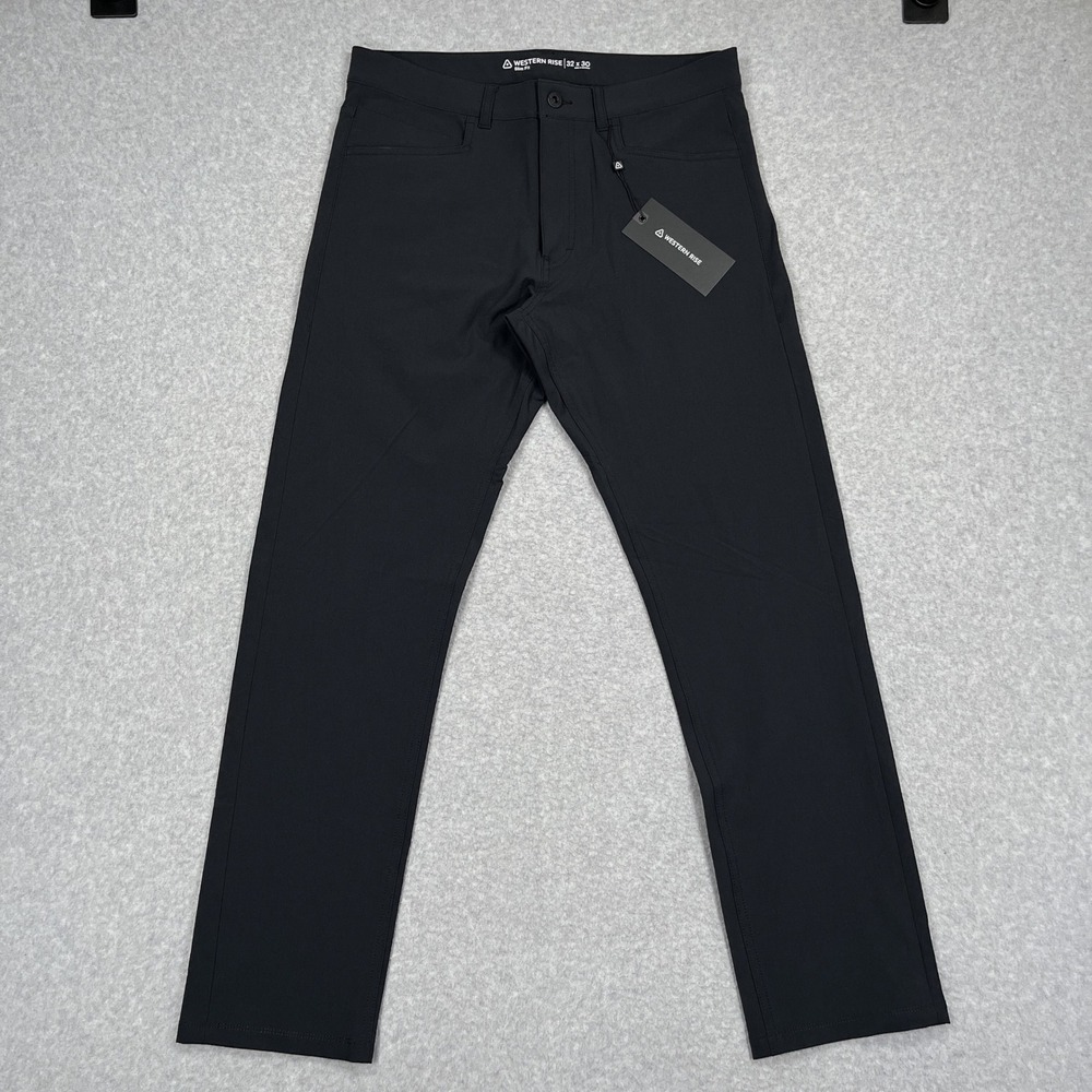 NEW Western Rise Evolution Pants Mens 32x30 (33x29) Black Slim Travel Technical